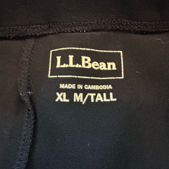 Women's LL Bean Black Stretchy Straight-Leg pants pockets size XL Tall #1817 - Picture 4 of 5